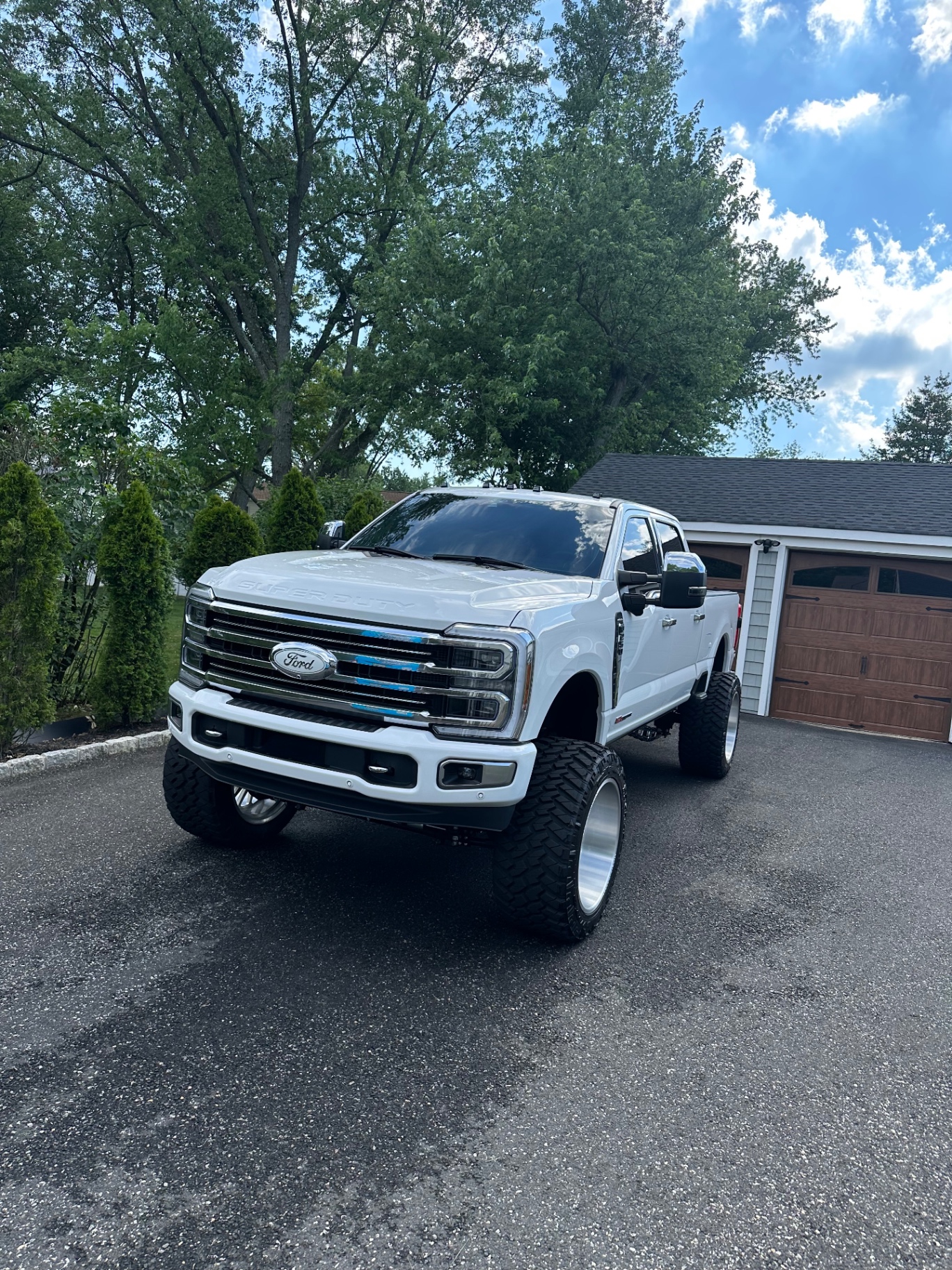 Lifted white Ford F-250 Super Duty Platinum exterior detail by Monmouth Detail Co in Monmouth County, NJ