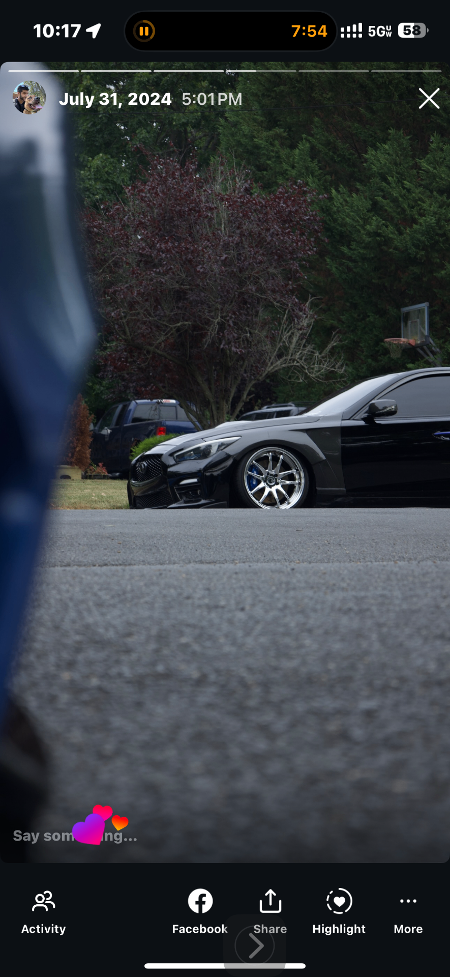 Slammed Infiniti Q50 full exterior detail by Monmouth Detail Co in a Monmouth County, NJ driveway